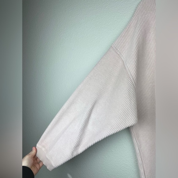 AERIE Women's Medium Oversized Ribbed Knit Textured Pullover Sweater Pale Pink - Picture 12 of 14